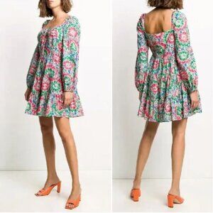 Rixo London Ruby Hibiscus Floral Mini Dress